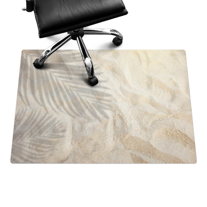 Padlóvédő székalátét, Wallfluent, A levelek árnyékai a homokon, Bézs, 100x70 cm, 010250310010100088471