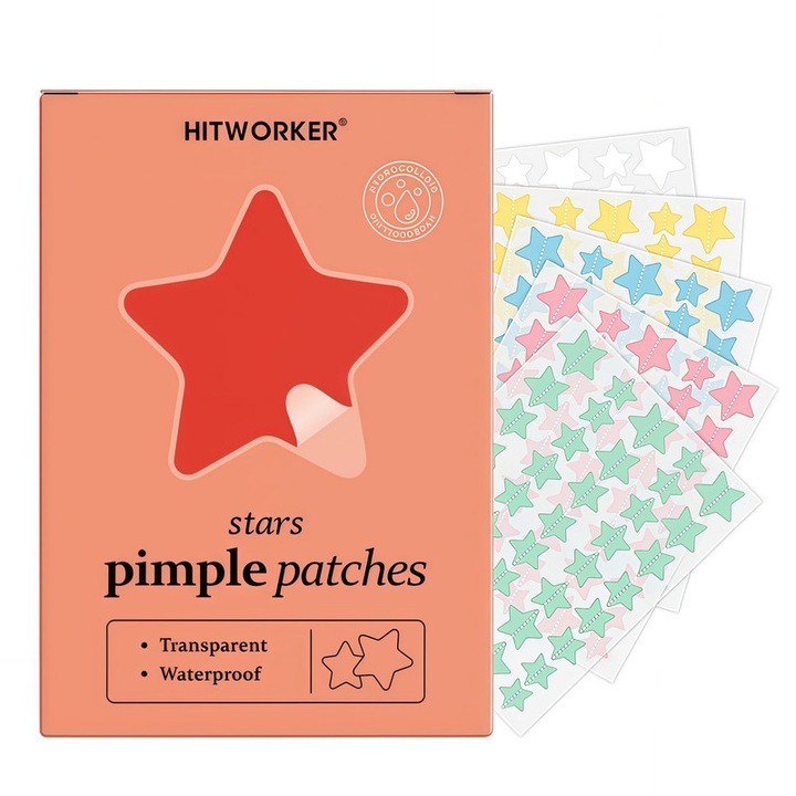 Set 200 plasturi Hidrocoloidali pentru Acnee, Hitworker, Absorbtie rapida