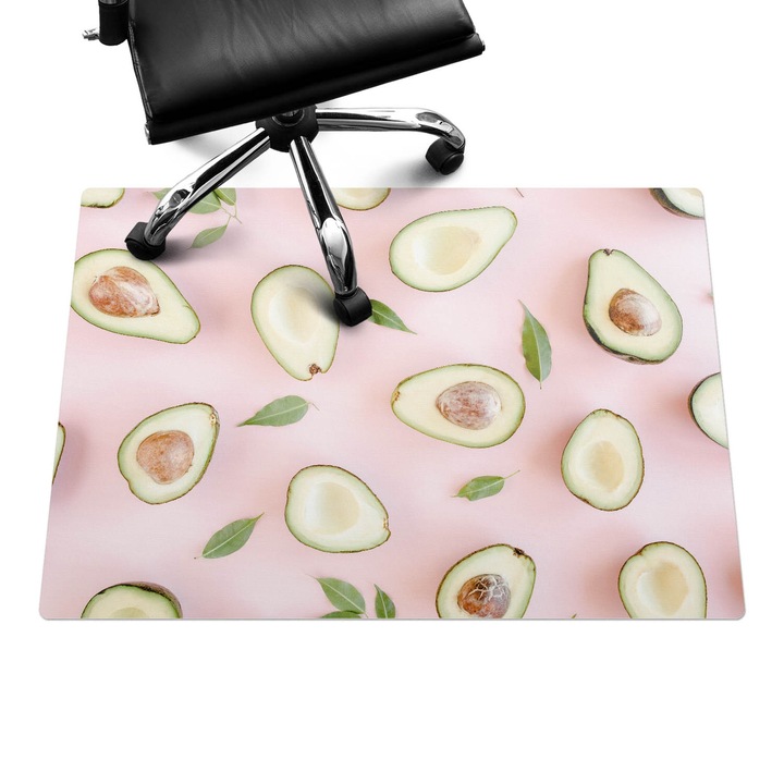 Székalátét, Wallfluent, Avokádó és levelek, Rózsaszín, 100x70 cm, 010250310010100077310