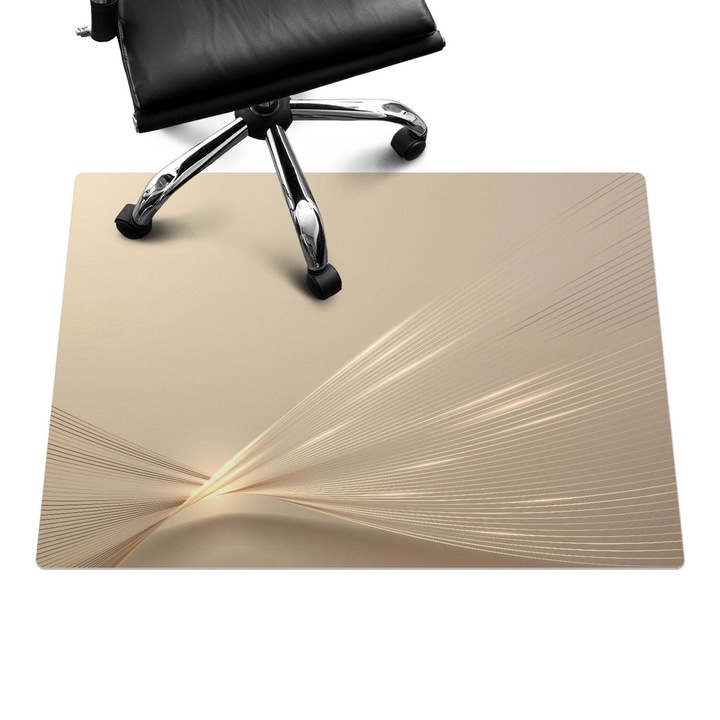 Padlóvédő székalátét, Wallfluent, Absztrakt vonalak, Bézs, 100x70 cm, 010250310010100088546