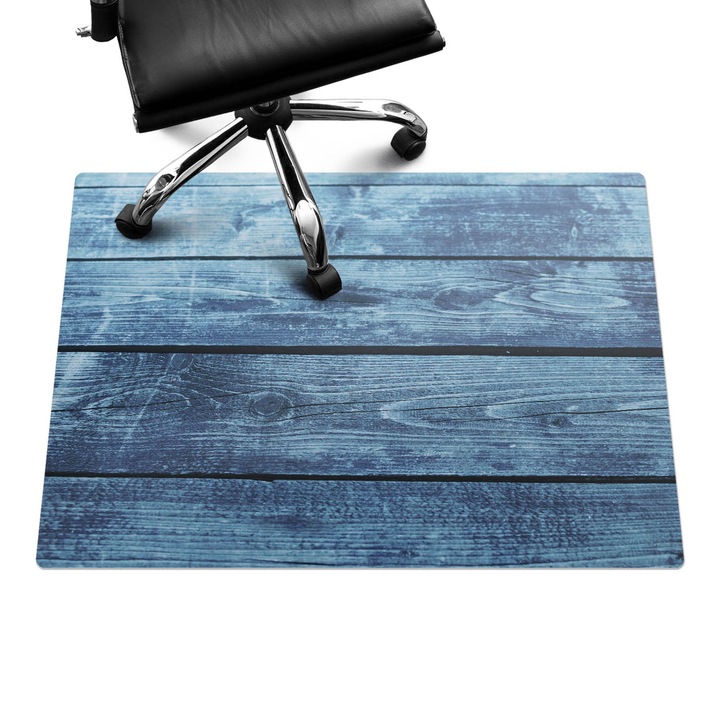 Padlóvédő székalátét, Wallfluent, Vintage fa táblák, Kék, 100x70 cm, 010250310010100282494