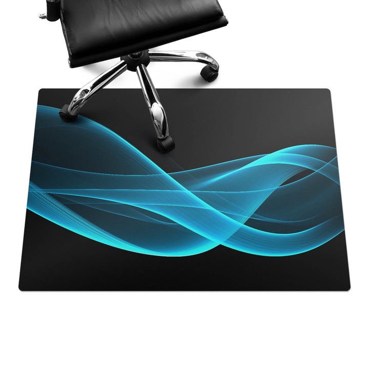 Szék alátét szőnyeg, Wallfluent, Fényhullámok, Türkiz, 100x70 cm, 010250310010100274335