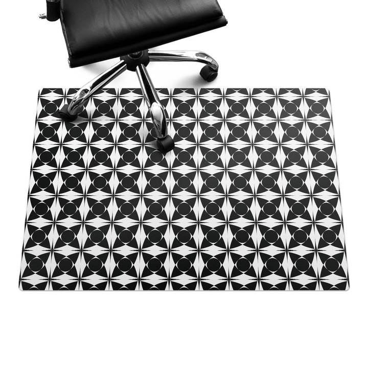 Covoras pentru scaune, Wallfluent, Model retro geometric, Multicolor, 100x70 cm, 010250310010100282515