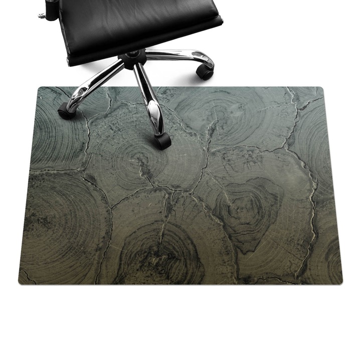 Íróasztal szék alátét, Wallfluent, Fa erezet szerkezete, Szürke, 100x70 cm, 010250310010100282501