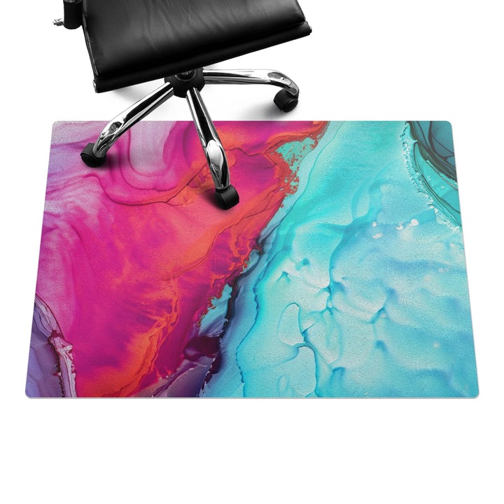 Padlóvédő székalátét, Wallfluent, Absztrakt hullám, Többszínű, 100x70 cm, 010250310010100282566