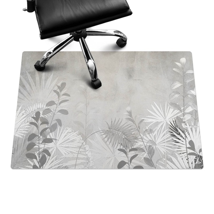 Szék szőnyeg, Wallfluent, Zöldség levelek háttér, Szürke, 100x70 cm, 010250310010100282670