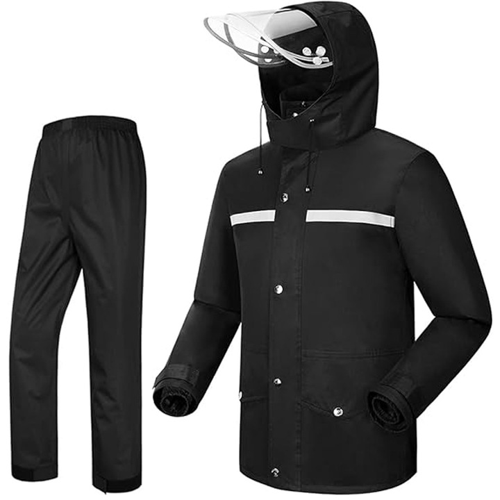 Pelerina de ploaie, Hggzeg, XXXL, PVC, Negru