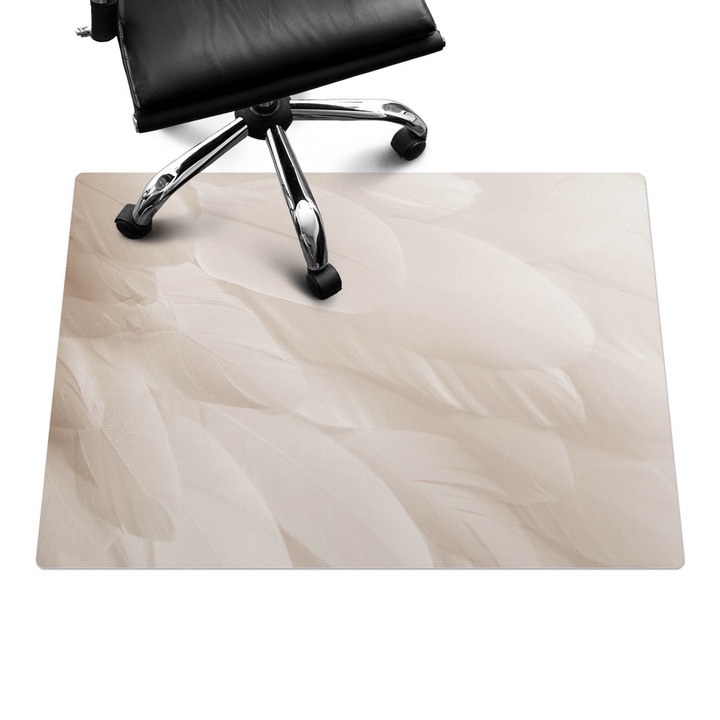 Székalátét, Wallfluent, Finom tollak, Krémszín, 100x70 cm, 010250310010100282654