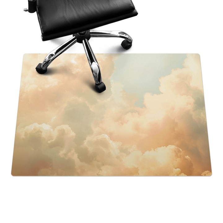 Szék alátét szőnyeg, Wallfluent, Pasztell felhők, Bézs, 100x70 cm, 010250310010100282738