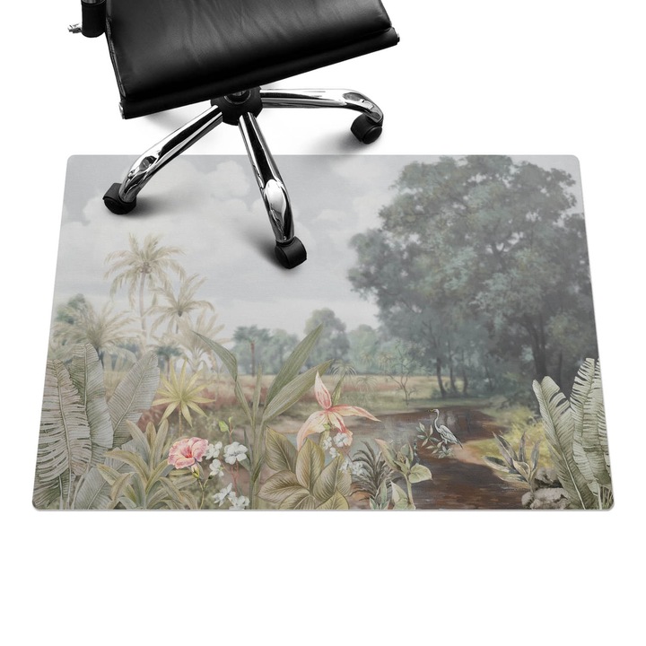 Székalátét, Wallfluent, Trópusi táj, Zöld, 100x70 cm, 010250310010100282765