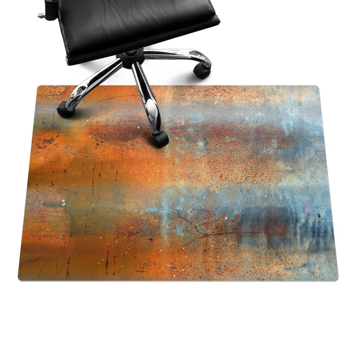 Szék szőnyeg, Wallfluent, Rozsda és fém textúra, Narancssárga, 100x70 cm, 010250310010100282802