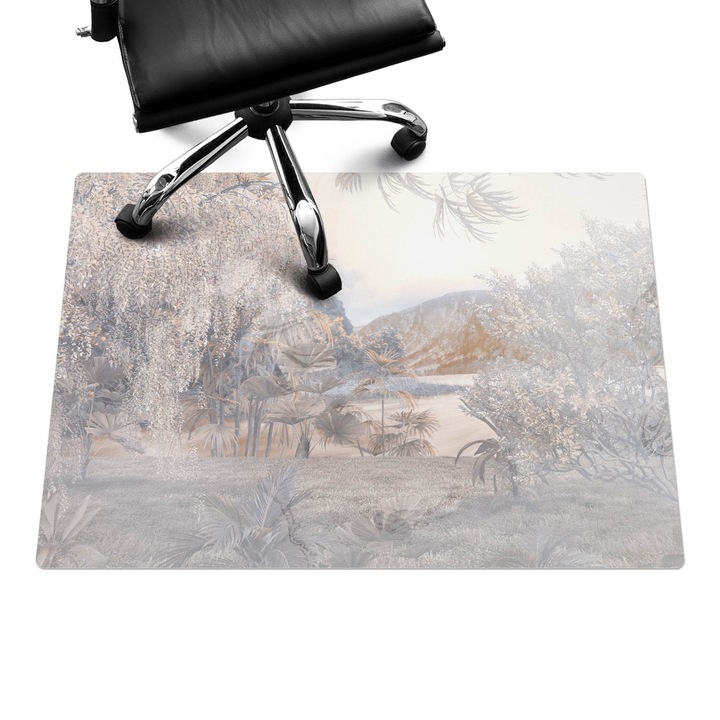 Szék alátét szőnyeg, Wallfluent, Pasztell természeti táj, Bézs, 100x70 cm, 010250310010100282732