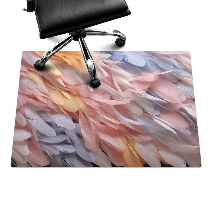 Irodai szék szőnyeg, Wallfluent, Pasztell tollak, Rózsaszín, 100x70 cm, 010250310010100282894