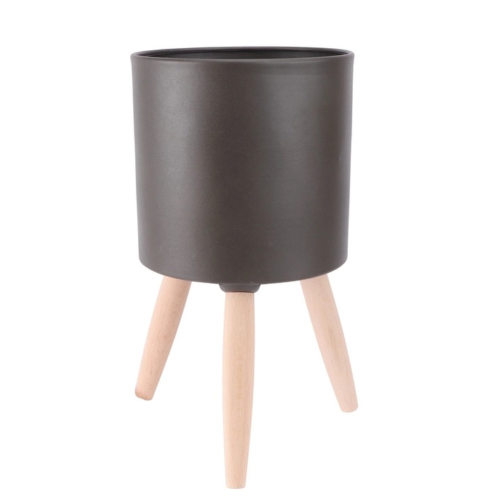 Саксия със стойка, Скандинавски стил, Метална, 32,5x17x17 см, За растения и цветя