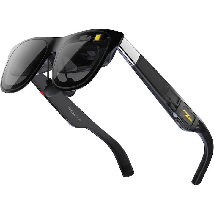 XREAL One AR очила с чип X1, 3 Native DoF, 147-инчов HD дисплей 50°FOV 120 Hz, известен звук, 3 регулируеми прозрачни лещи, смарт очила за iPhone 16/15, Steam Deck, ROG, Mac, PC, Android и iOS