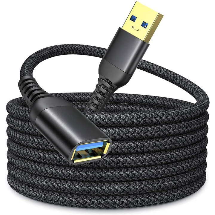 Timebox adat- és gyorstöltőkábel, USB 3.0 hosszabbító, C típusú USB-C dugós csatlakozó, 2 m, kompatibilis a billentyűzettel, egérrel, nyomtatóval, szkennerrel