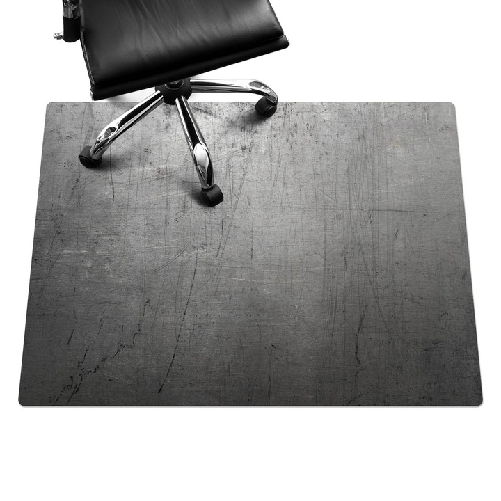 Szék szőnyeg, Wallfluent, Fém karcolások, Szürke, 120x90 cm, 010250310020100027304