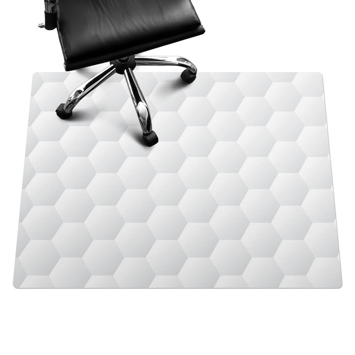 Szék szőnyeg, Wallfluent, Geometrikus 3D minta, Fehér, 120x90 cm, 010250310020100030531