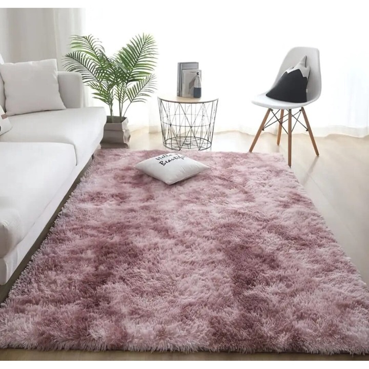 Covor Fluffy Premium, Pufos, Antiderapant, 150 x 200 cm, Lila