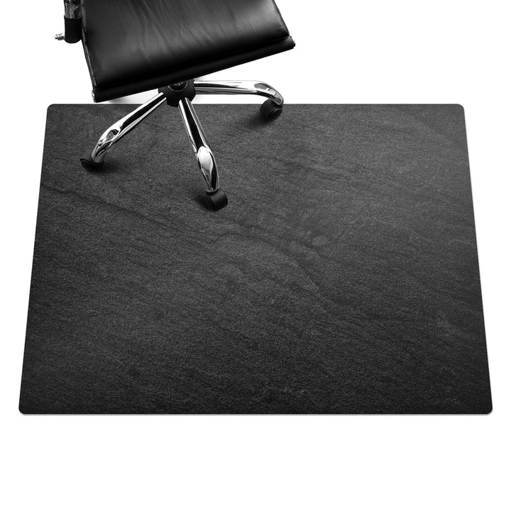 Szék szőnyeg, Wallfluent, Kő textúra, Fekete, 120x90 cm, 010250310020100050674