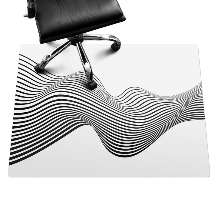 Covoras pentru scaune, Wallfluent, Linii ondulate, Multicolor, 120x90 cm, 010250310020100075351