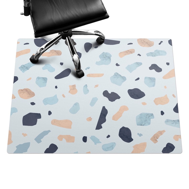 Székalátét, Wallfluent, Absztrakt foltok, Kék, 120x90 cm, 010250310020100057083