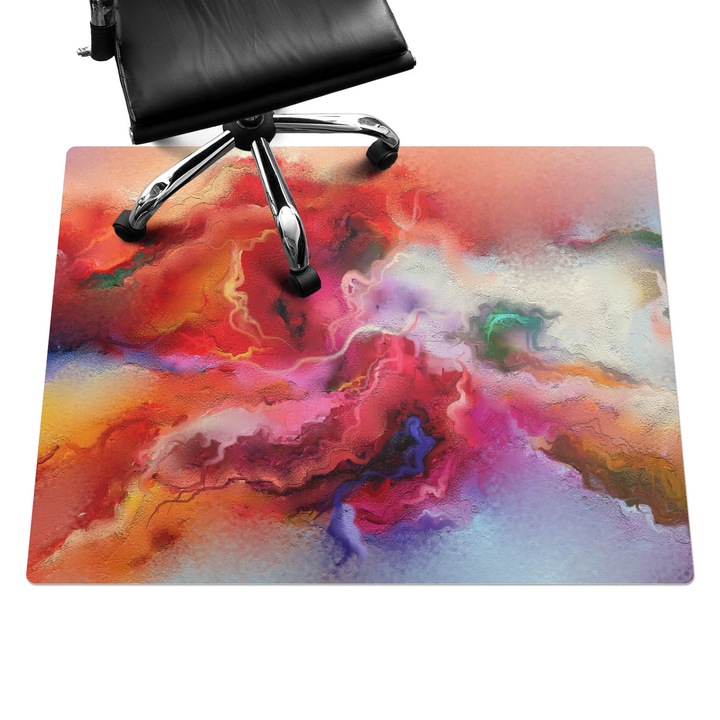 Székalátét, Wallfluent, Absztrakt vihara a színek, Piros, 120x90 cm, 010250310020100074649