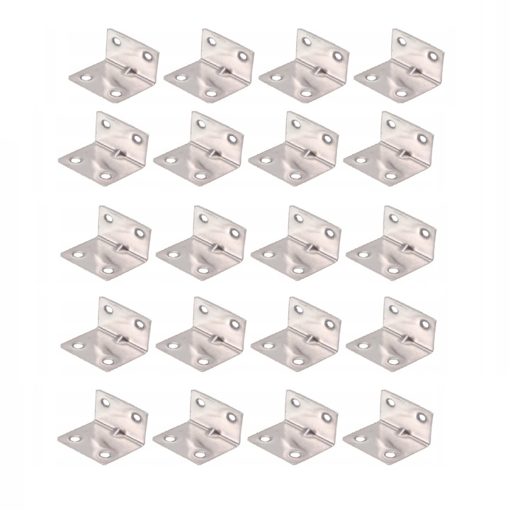 Rozsdamentes acél zsanérok, 90 fok, 20 db, 4 x 3 cm