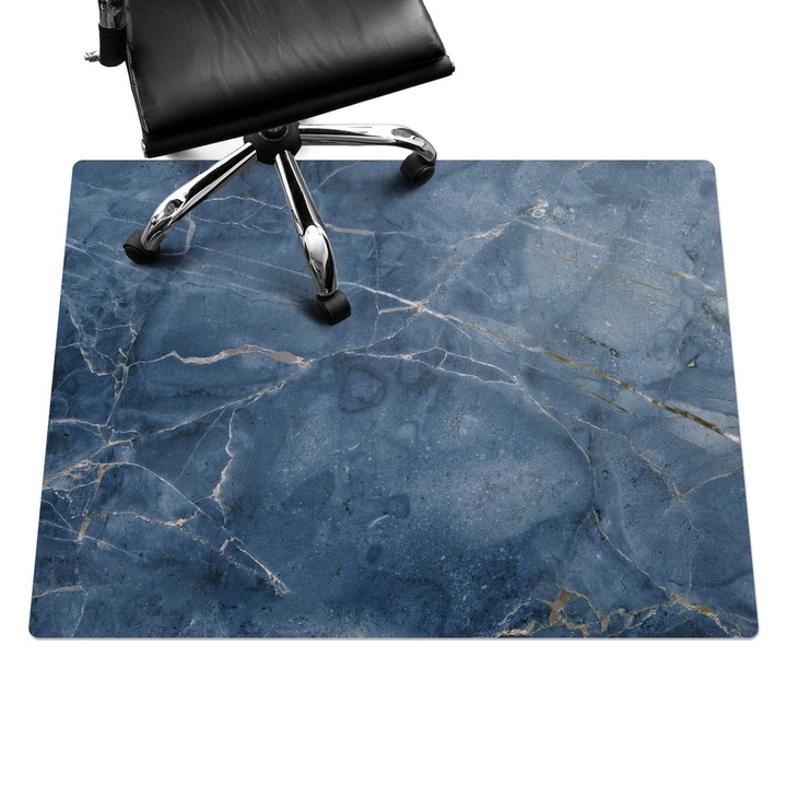 Szék szőnyeg, Wallfluent, Márvány erek, Kék, 120x90 cm, 010250310020100077313