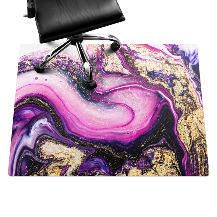 Padlóvédő székalátét, Wallfluent, Absztrakt örvény, Lila, 120x90 cm, 010250310020100074950