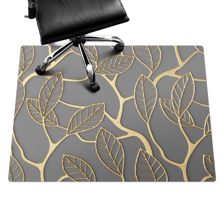 Szék szőnyeg, Wallfluent, Levelek az ágakon, Szürke, 120x90 cm, 010250310020100056590