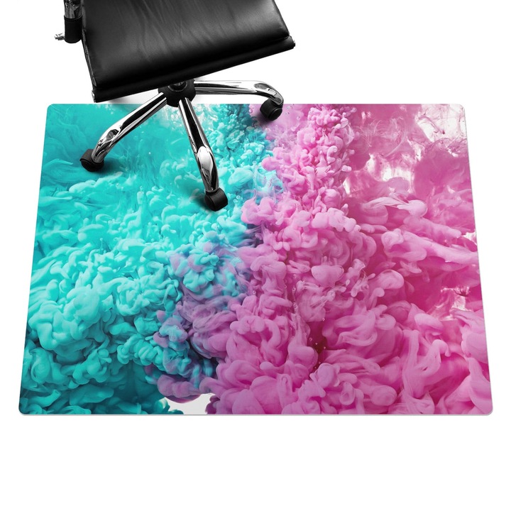 Padlóvédő székalátét, Wallfluent, Színes füst a vízben, Többszínű, 120x90 cm, 010250310020100075267