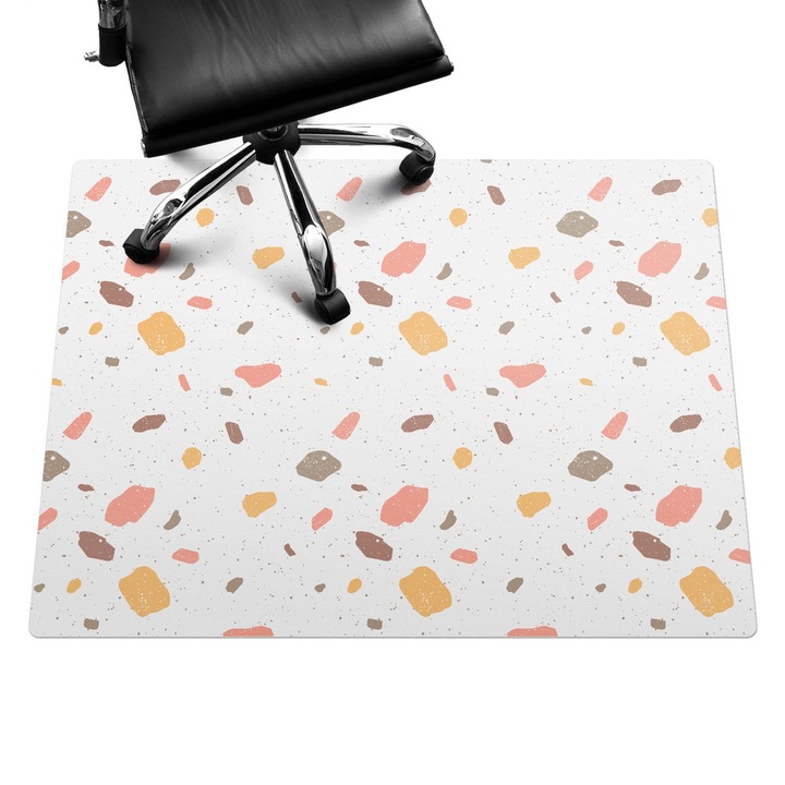 Szék alátét szőnyeg, Wallfluent, Pasztell terrazzo, Narancssárga, 120x90 cm, 010250310020100033536