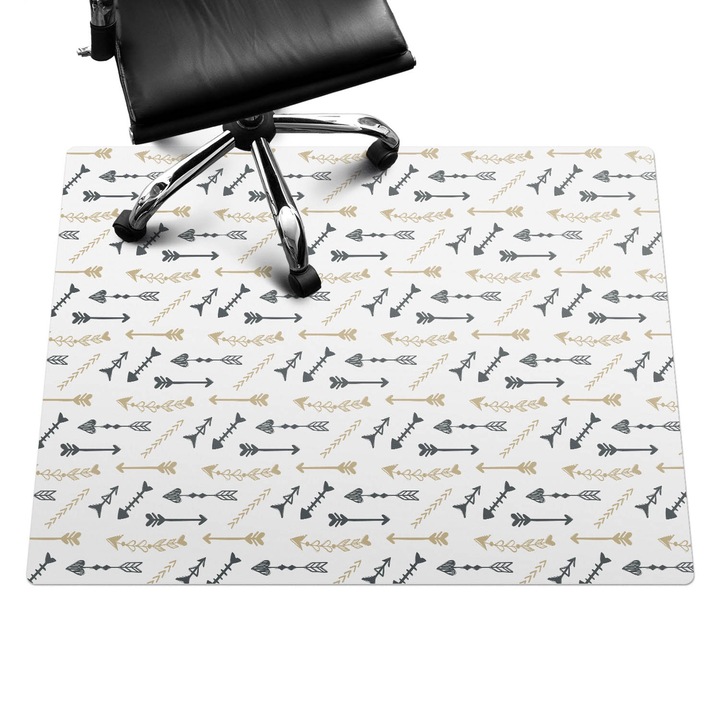 Szék szőnyeg, Wallfluent, Minta nyilakkal, Sárga, 120x90 cm, 010250310020100074615