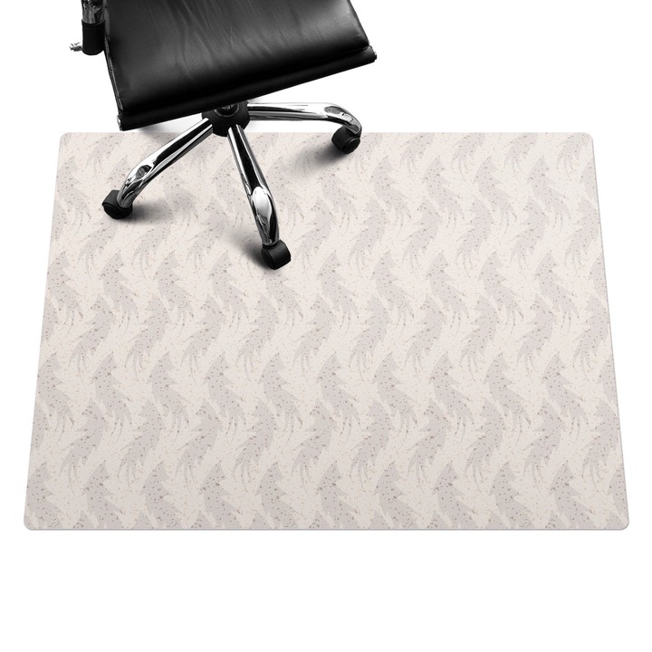 Szék alátét szőnyeg, Wallfluent, Finom levelek, Bézs, 120x90 cm, 010250310020100033520