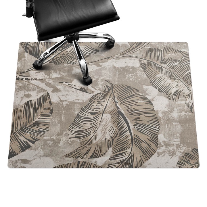 Szék alátét szőnyeg, Wallfluent, Levelek vászonra, Bézs, 120x90 cm, 010250310020100281997