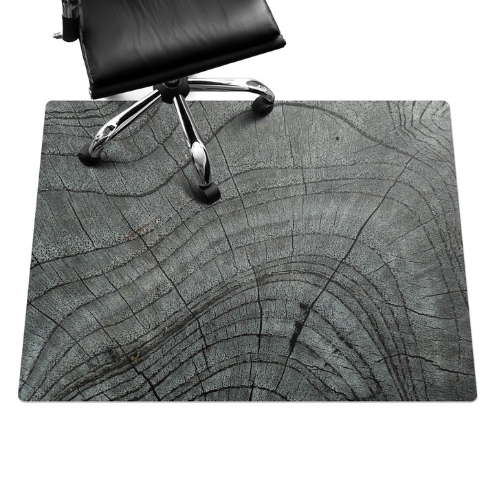 Irodai szék szőnyeg, Wallfluent, Fa erezet, Szürke, 120x90 cm, 010250310020100282502