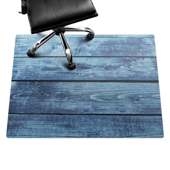 Padlóvédő székalátét, Wallfluent, Vintage fa táblák, Kék, 120x90 cm, 010250310020100282494