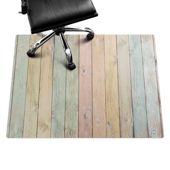 Íróasztal szék alátét, Wallfluent, Pasztell függőleges táblák, Sárga, 120x90 cm, 010250310020100088724