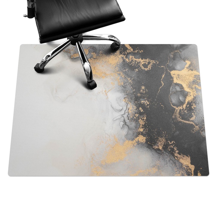 Székalátét, Wallfluent, Absztrakt márvány, Fekete és fehér, 120x90 cm, 010250310020100088312