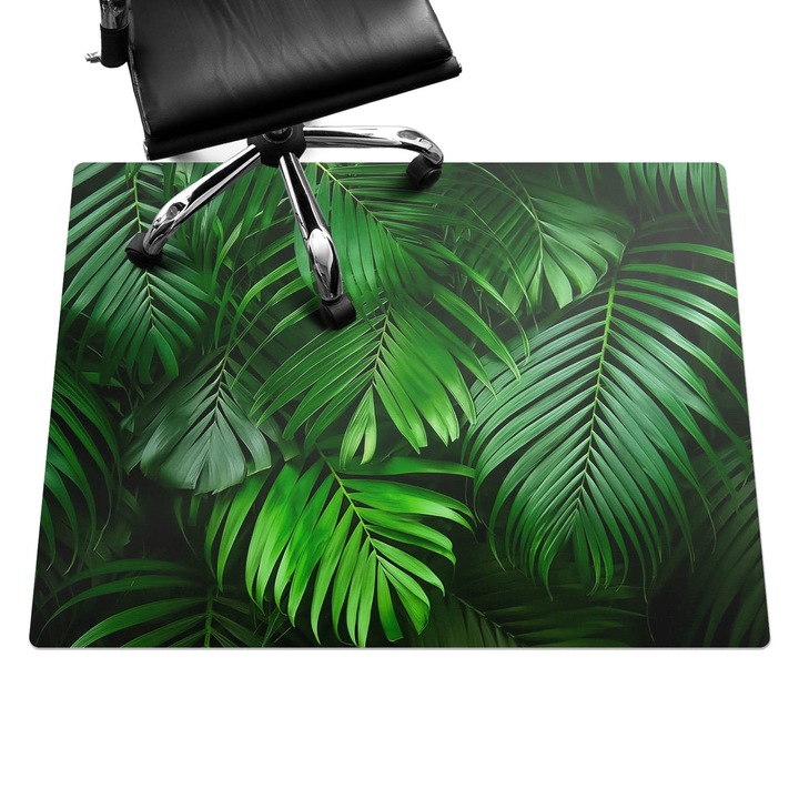 Szék szőnyeg, Wallfluent, Pálma levelek háttér, Zöld, 120x90 cm, 010250310020100282586