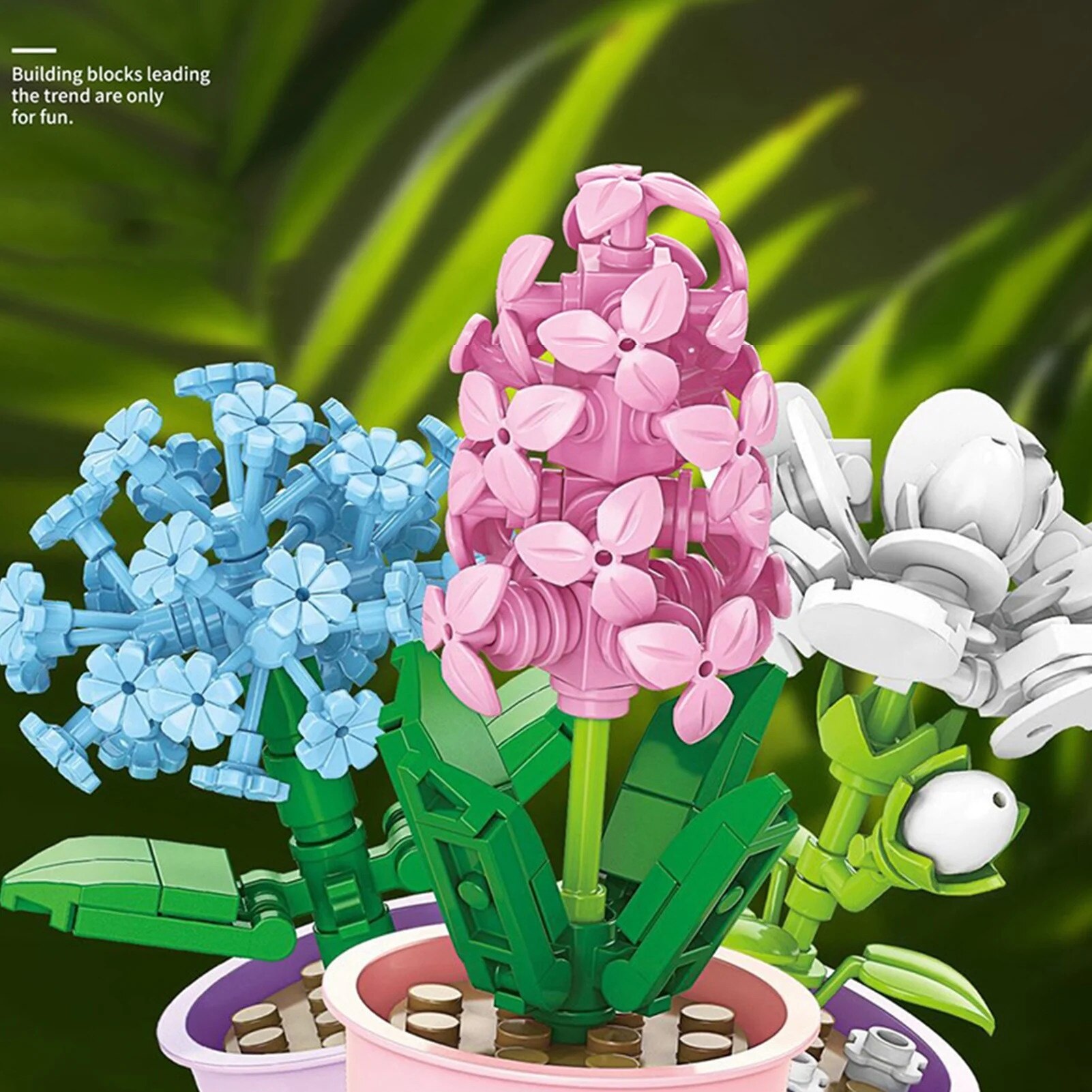 Set de jucarii de constructie flori, Zeaicos, asamblare DIY, 11.7
