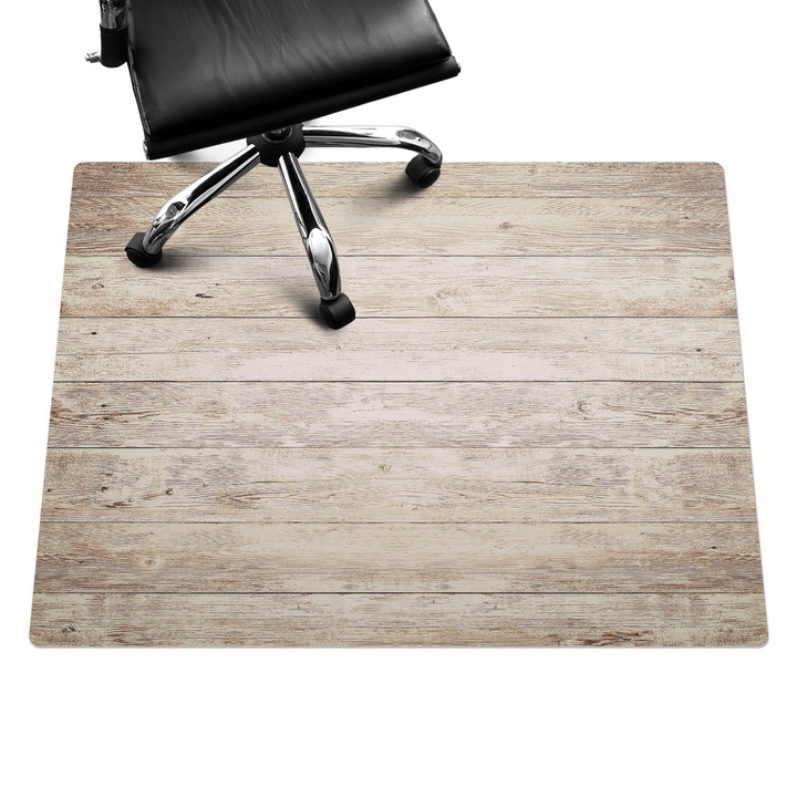 Szék alátét szőnyeg, Wallfluent, Fa textúra, Bézs, 120x90 cm, 010250310020100088611