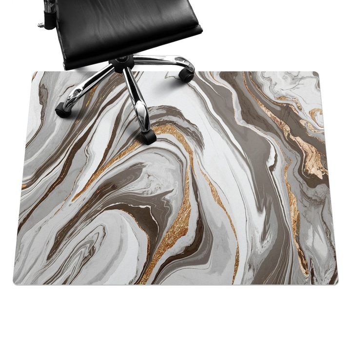 Íróasztal szék alátét, Wallfluent, Absztrakt hullámok, Szürke, 120x90 cm, 010250310020100281912