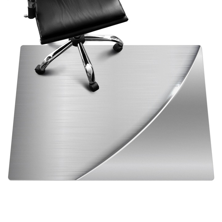 Íróasztal szék alátét, Wallfluent, Fémes textúra, Szürke, 120x90 cm, 010250310020100273878