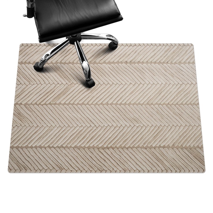 Szék szőnyeg, Wallfluent, Fonott halszálka mintás, Bézs, 120x90 cm, 010250310020100281984