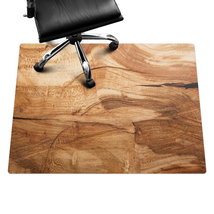 Szék alátét szőnyeg, Wallfluent, Fa erezet, Barna, 120x90 cm, 010250310020100088782