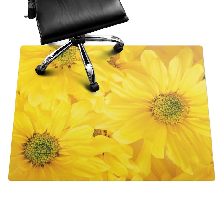 Szék szőnyeg, Wallfluent, Szoláris virágok, Sárga, 120x90 cm, 010250310020100077266