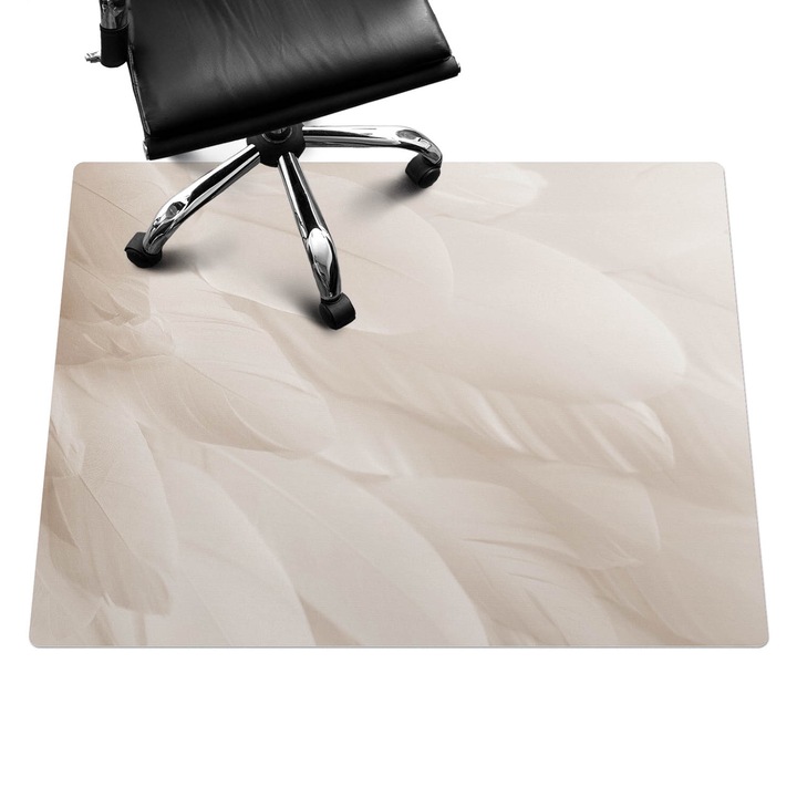 Székalátét, Wallfluent, Finom tollak, Krémszín, 120x90 cm, 010250310020100282654