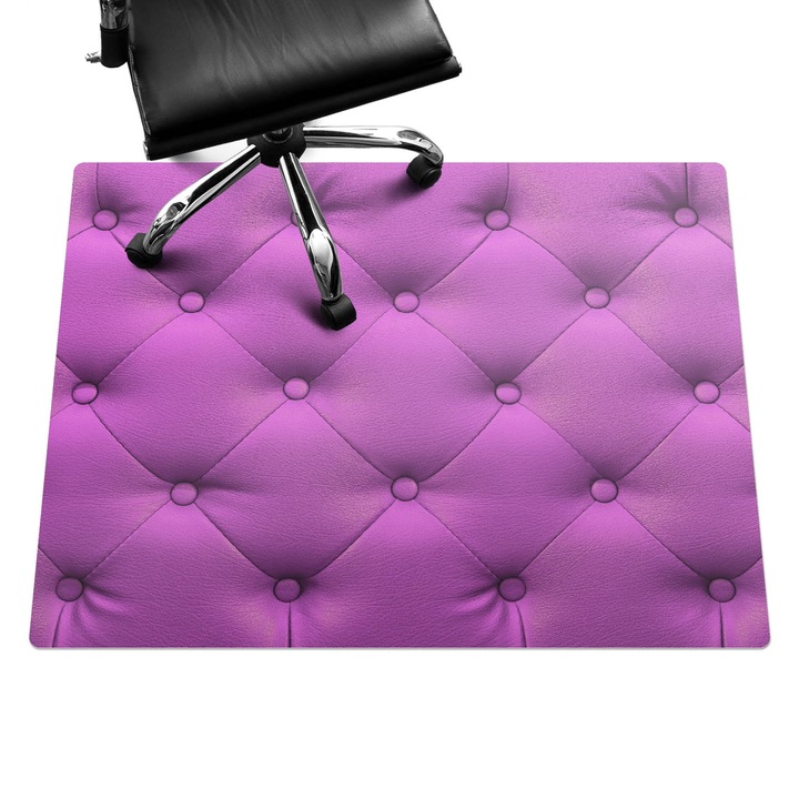 Szék alátét szőnyeg, Wallfluent, Steppelt kárpitminta, Lila, 120x90 cm, 010250310020100282639